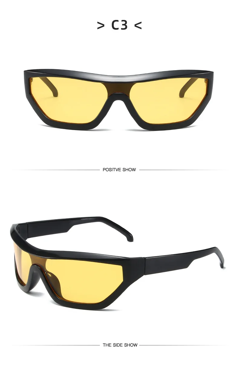 Vintage Luxus Marke Designer Übergroße Pilot Sonnenbrille Frauen Für Männer Shades Großen Rahmen Winddicht Beliebte Punk Sonnenbrille UV400 – Detail 8