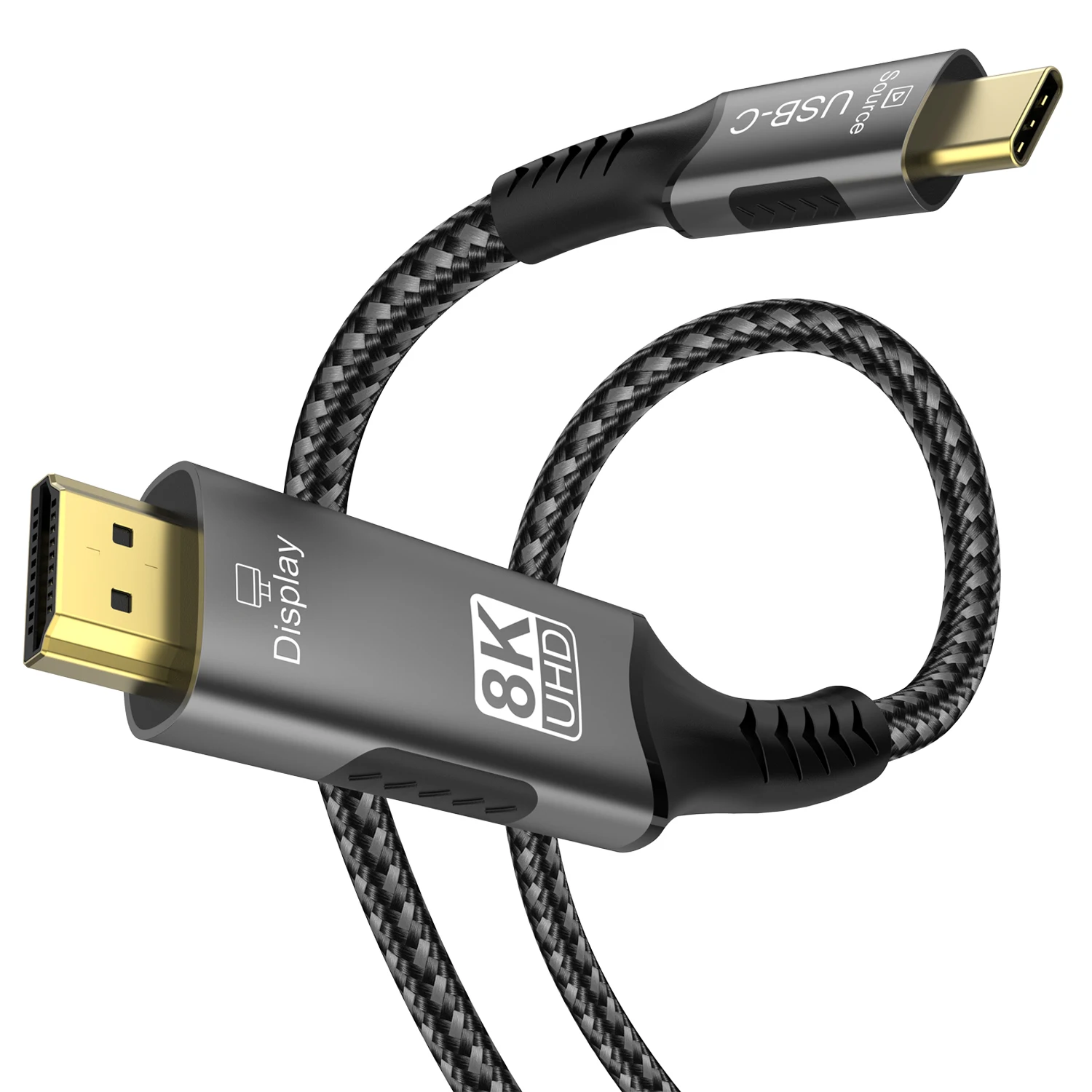 كابل 8K USB C إلى HDMI 2.1 يدعم نقل الفيديو والصوت أحادي الاتجاه 8K @ 60 هرتز 4K @ 120 هرتز لتلفزيون شاشة PS5 Xbox