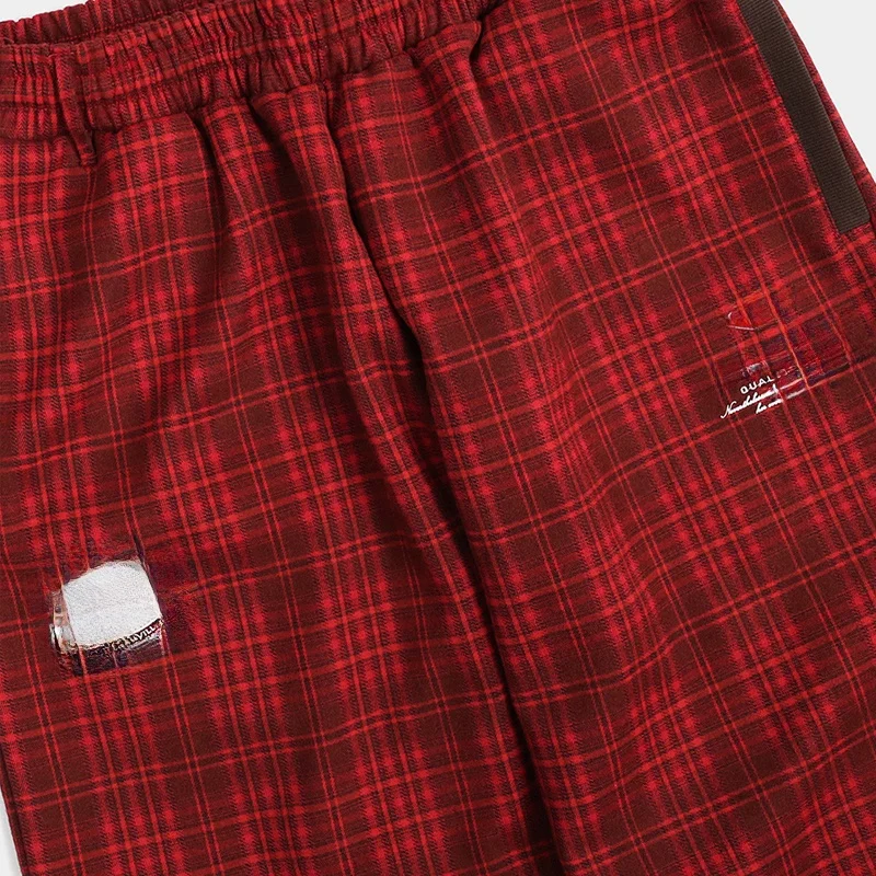 Pantalon décontracté à carreaux rétro américain pour femmes, Design Sense Sport, jambes larges, fille épicée, pantalon Long ample, pour les déplacements, taille élastique...