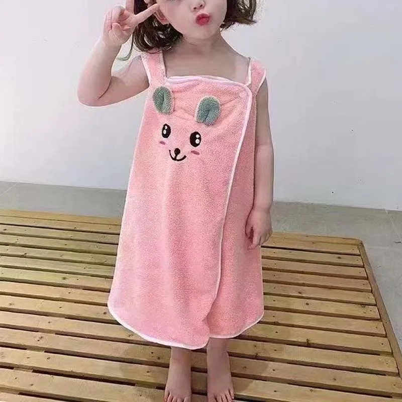 새로운 휴대용 흡수성 어린이 샤워 드레스 타월