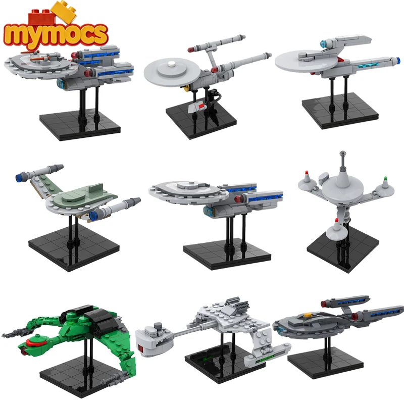 

Mymocs Star Movie Mini Starship Enterprise NCC-1701-D Romulan Warbird NX-01 MOC Klingon Spaceship Sets Building Blocks Toys Gift