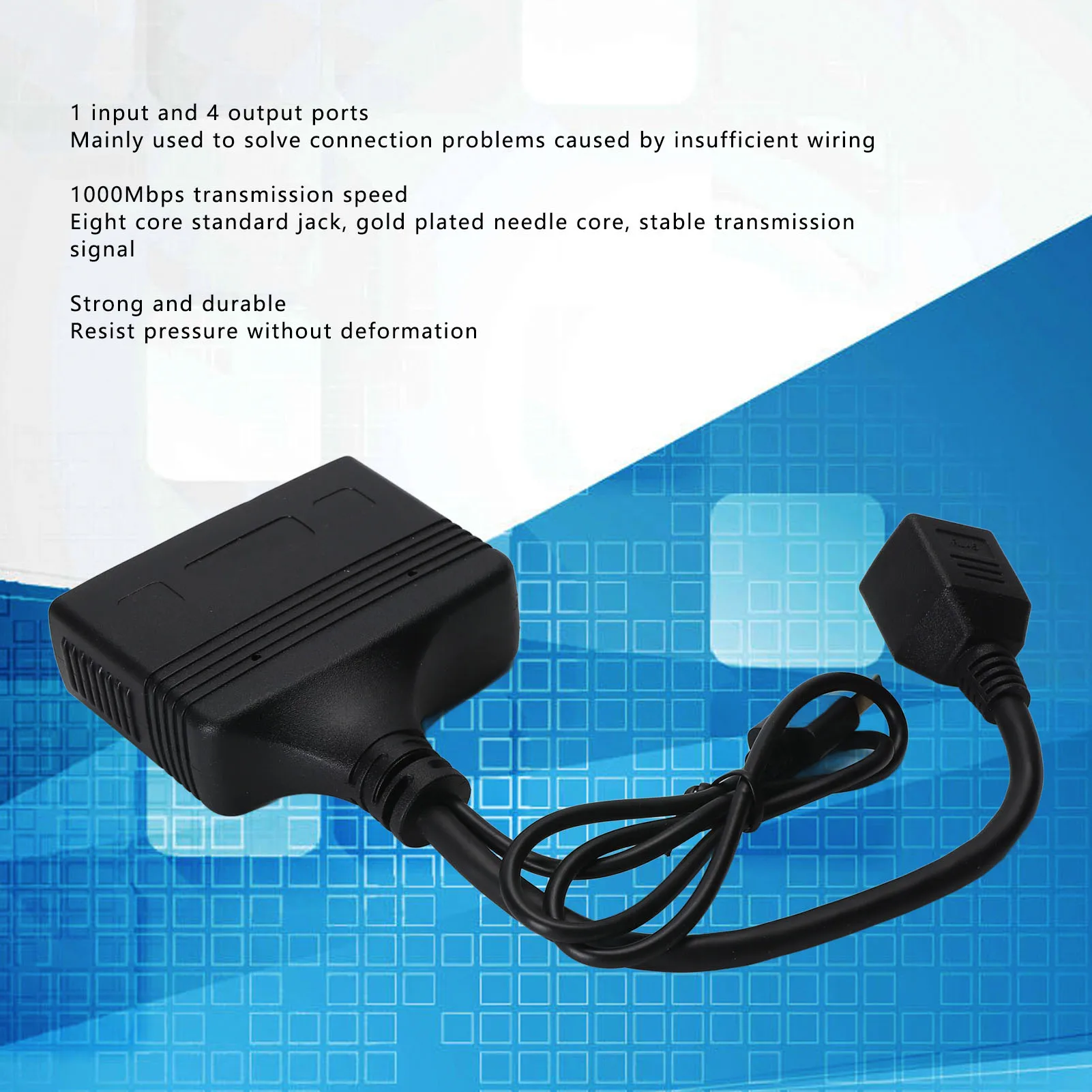 

Ethernet Splitter RJ45 Internet Cable Splitter High Performance 1 To 4 Out 1000Mbps Multipurpose for Cat8 Cat7 Cat6 Cat5 Cat5e