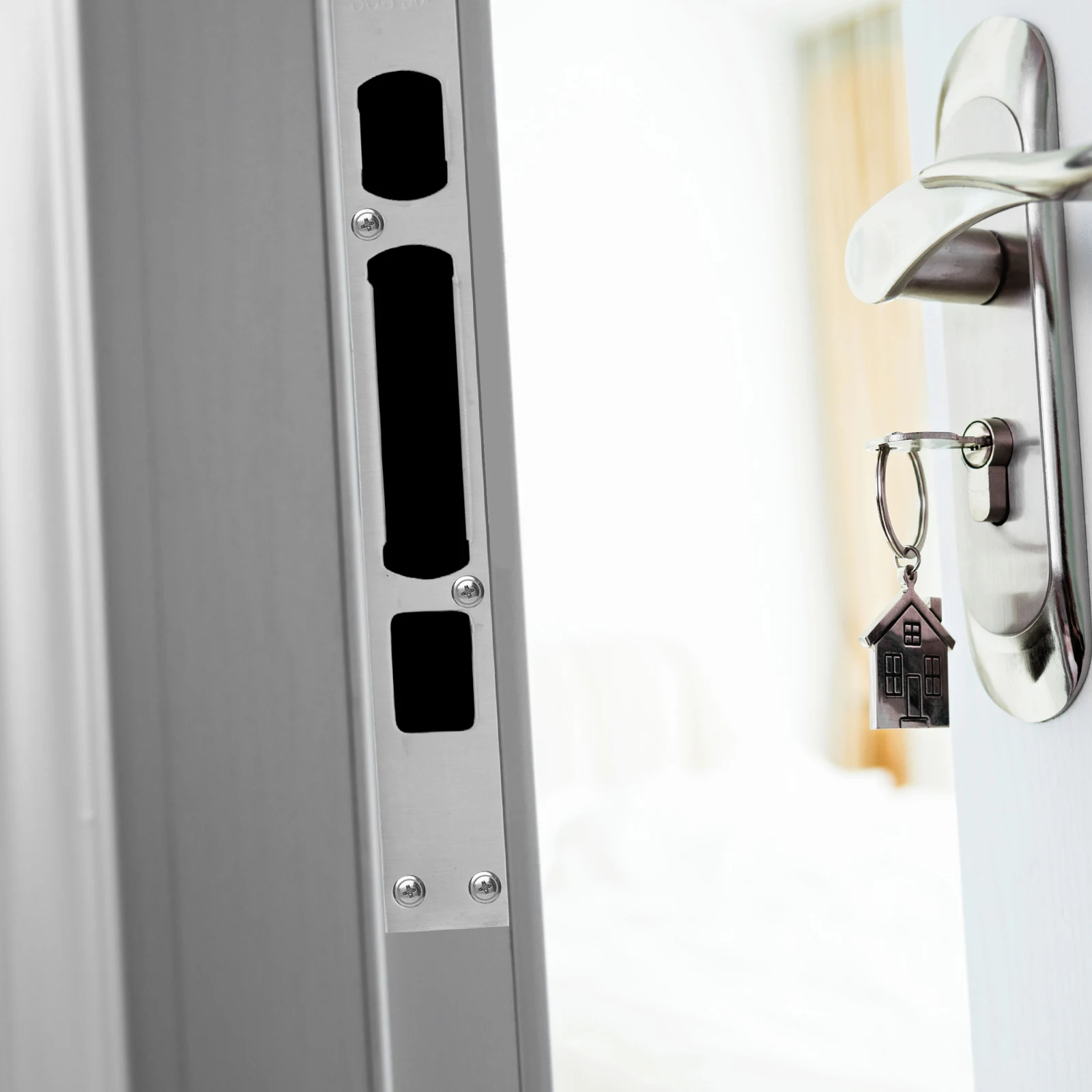 

3pcs Door Strike Theft Garage Steel Strike Plate AdjustableLatch Guard Security Hardware