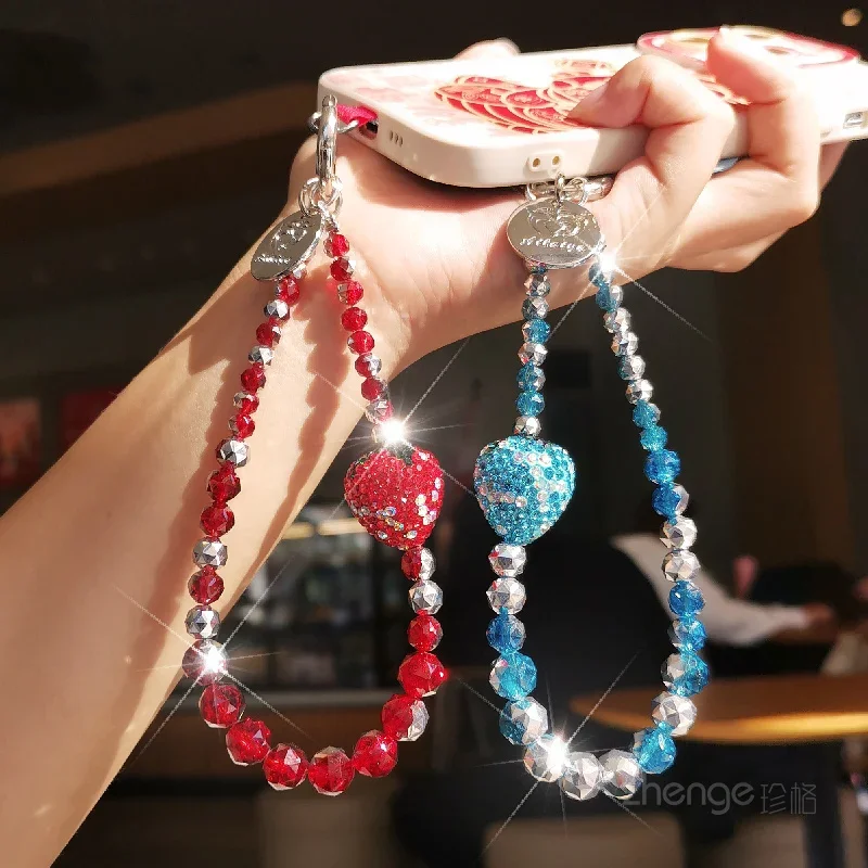 

Хрустальный браслет, подвесная цепочка для мобильного телефона, бутик ручной работы, подвесной аксессуар на запястье, универсальный флэш-алмаз с защитой от потери