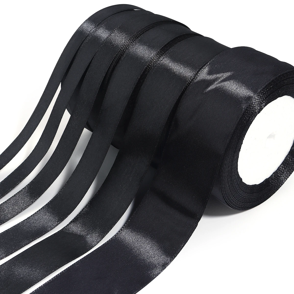 25Yards/Roll Black Satin Ribbons for Wedding Christmas Party Decorations DIY Bow Craft Ribbons Card Gifts Wrapping Supplies