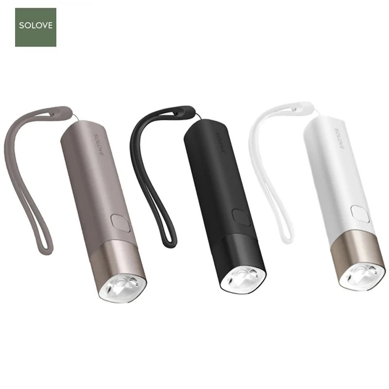 

Solove X3 USB Rechargeable Brightness EDC Flashlight 3000mAh Power Bank Mini LED Torch Bike Lamp 3 color