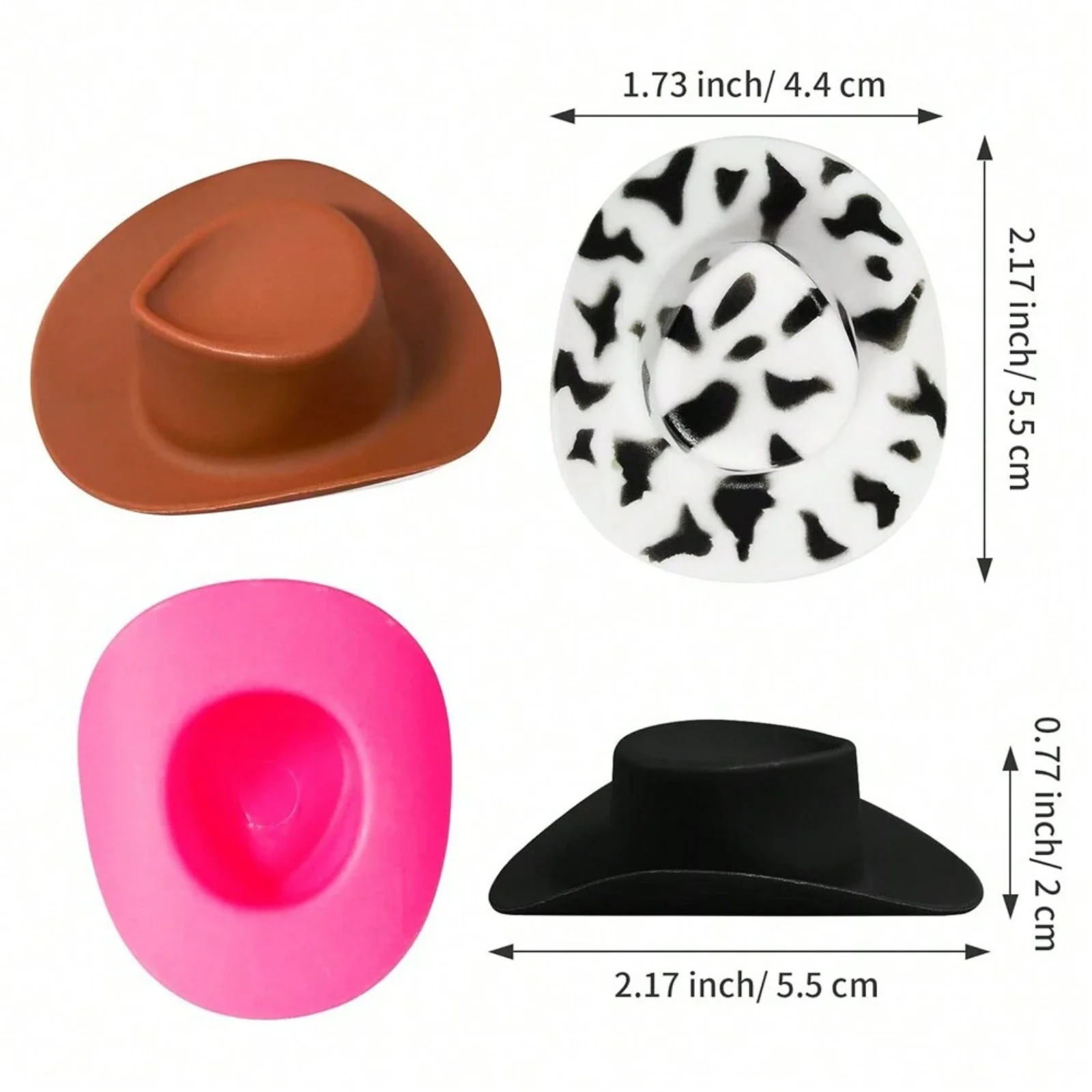 12pcs Mini Western Cowboy Hat, Cowgirl Hat Doll Hats, Plastic Cute Doll Hats,Cake Wine Bottle Decoration Accessories for Party