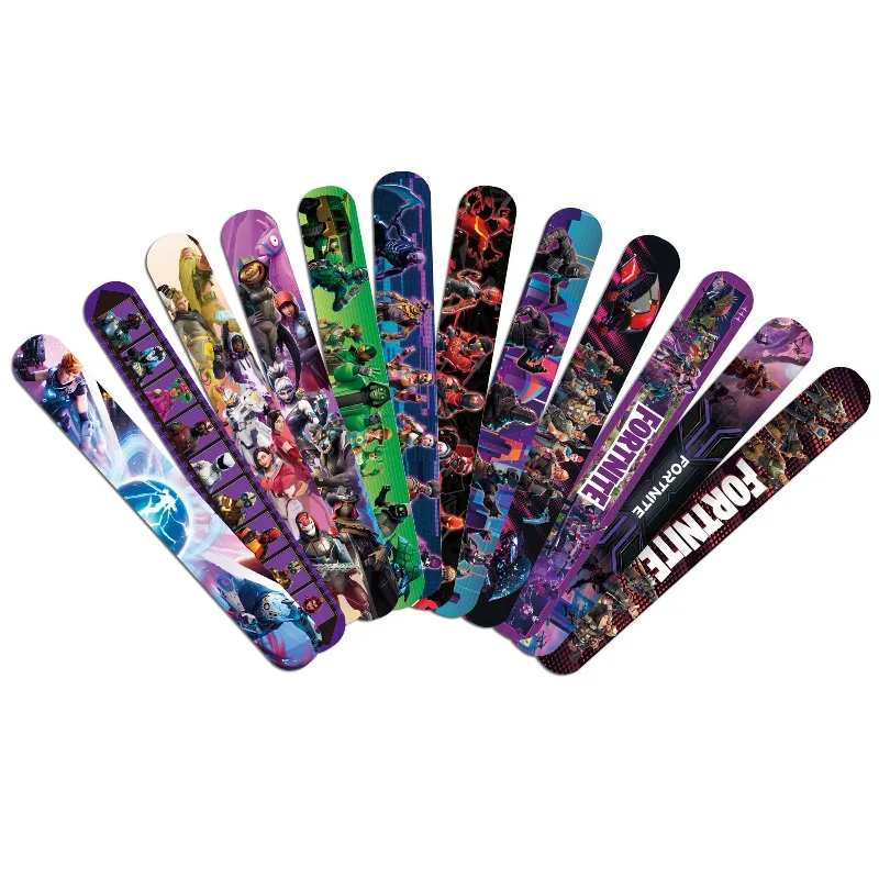 12Pcs/Set Hot Fortnites Series Bracelet PVC Snap Circle Cartoon Pat Circle Bracelet Children Fun Gifts Toys