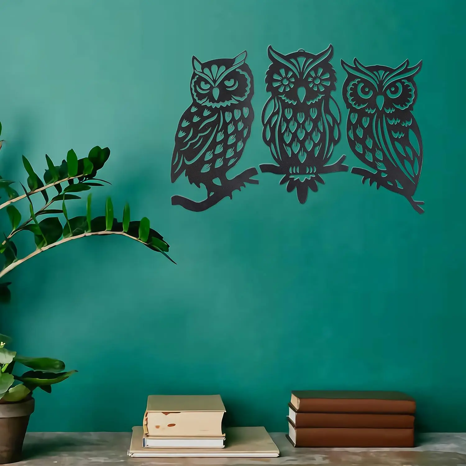 Metal Owl Wall Decor Black Wall Art Farmhouse Home Office Living Room Bathroom Bedroom Indoor Outdoor Décor Gifts Family Friends