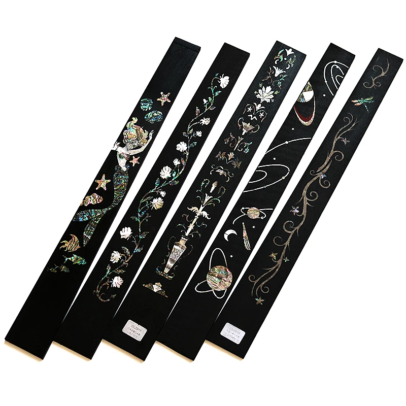 Ebony/rose painted shell inlaid engraving Parquet engraved fretboard ballad classical guitar fingerboard Guitar Making Wood
