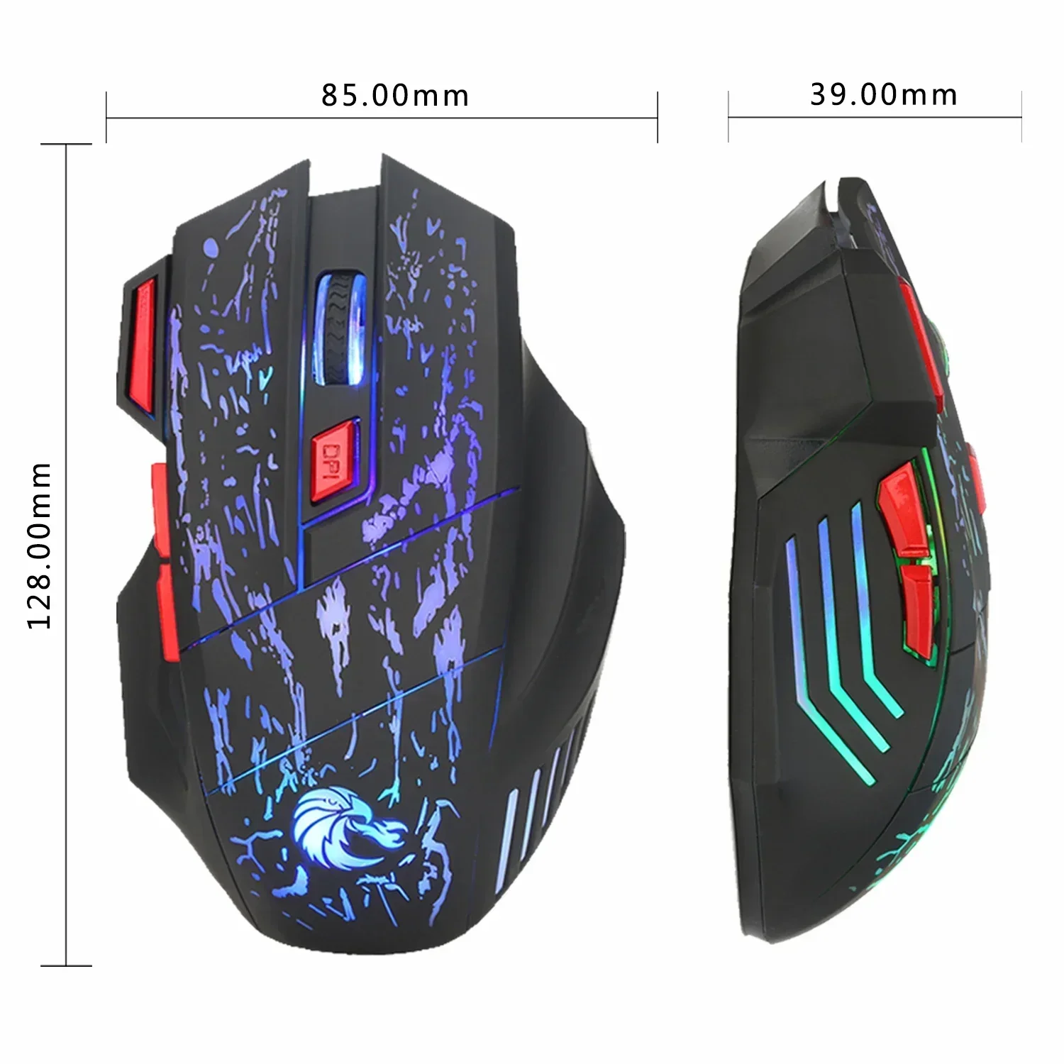 

Ergonomic Mice with Breathing Light 5500DPI 7 Buttons for Windows Mac OS PC Laptop 3D Backlight H300 USB Wired Gaming Mouse