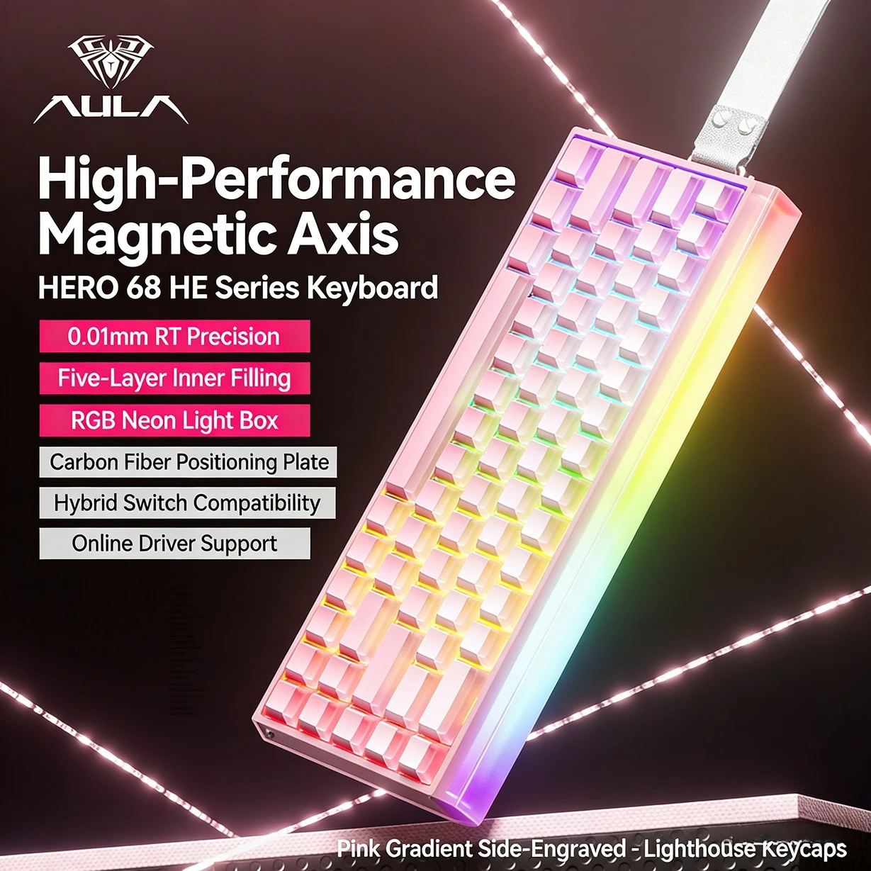 AULA Hero68he teclado magnetico gamer mechanical keyboard keyboards gaming para computadora magnet key board tastiera meccanica