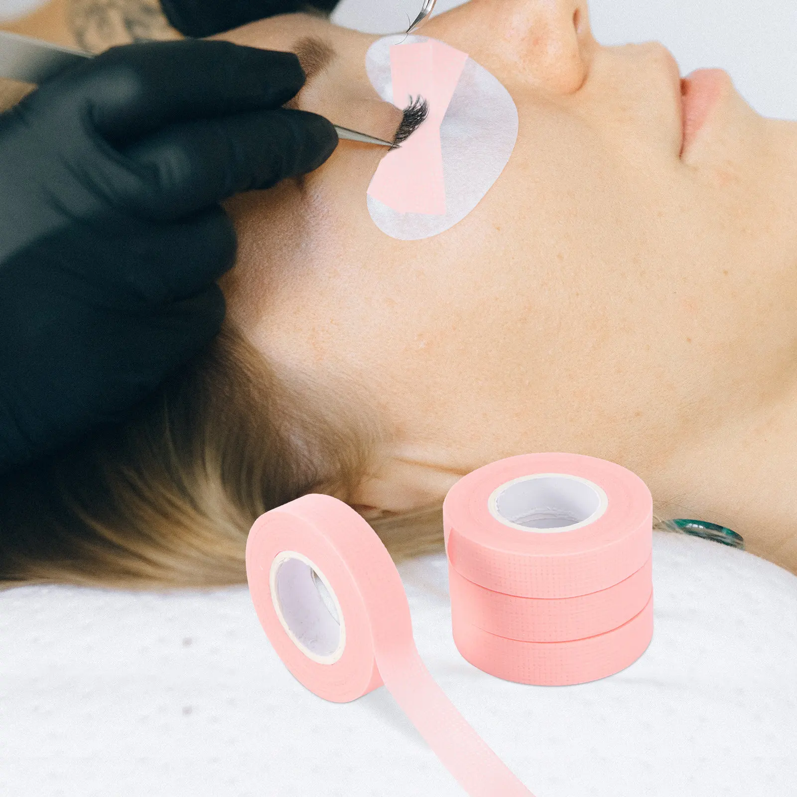4 Rolls Eyelash Extension Tapes Soft Elastic Non Woven Material Breathable for Eyelash Isolation and Lifting Patches