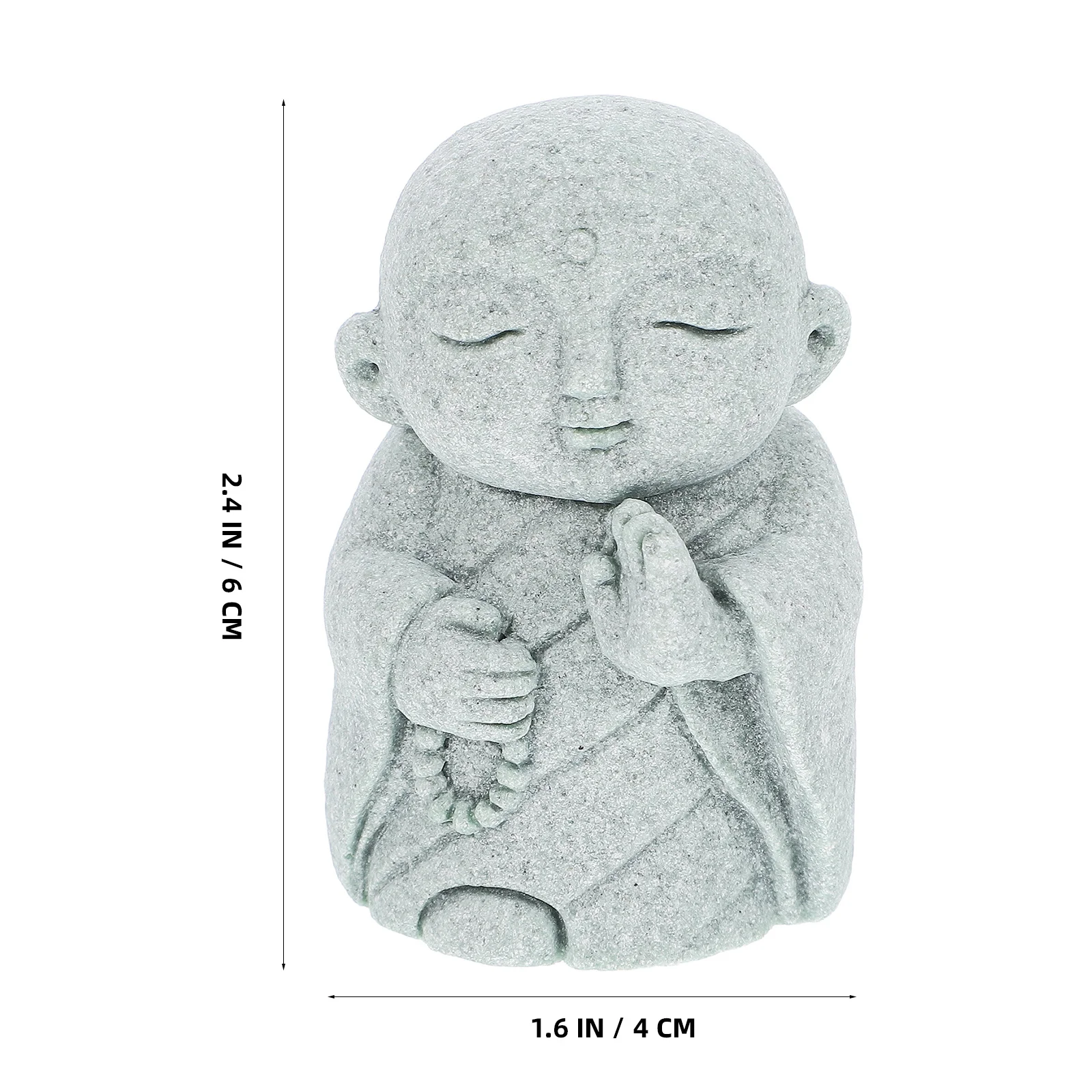 

Small Buddha Statue Garden Landscape Zen Home Decor Exquisite Craftsmanship Serene Expression Vintage Sandstone