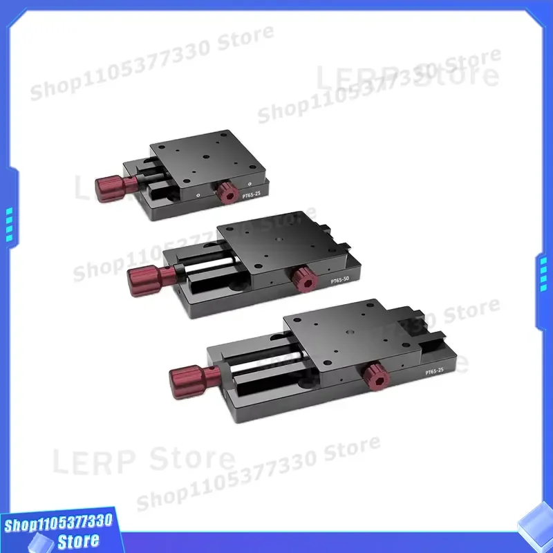 PT65 Manual Translation Table Dovetail Groove Direct Drive 1D Fine Tuning Sliding Stage Precision Linear Positioner with One