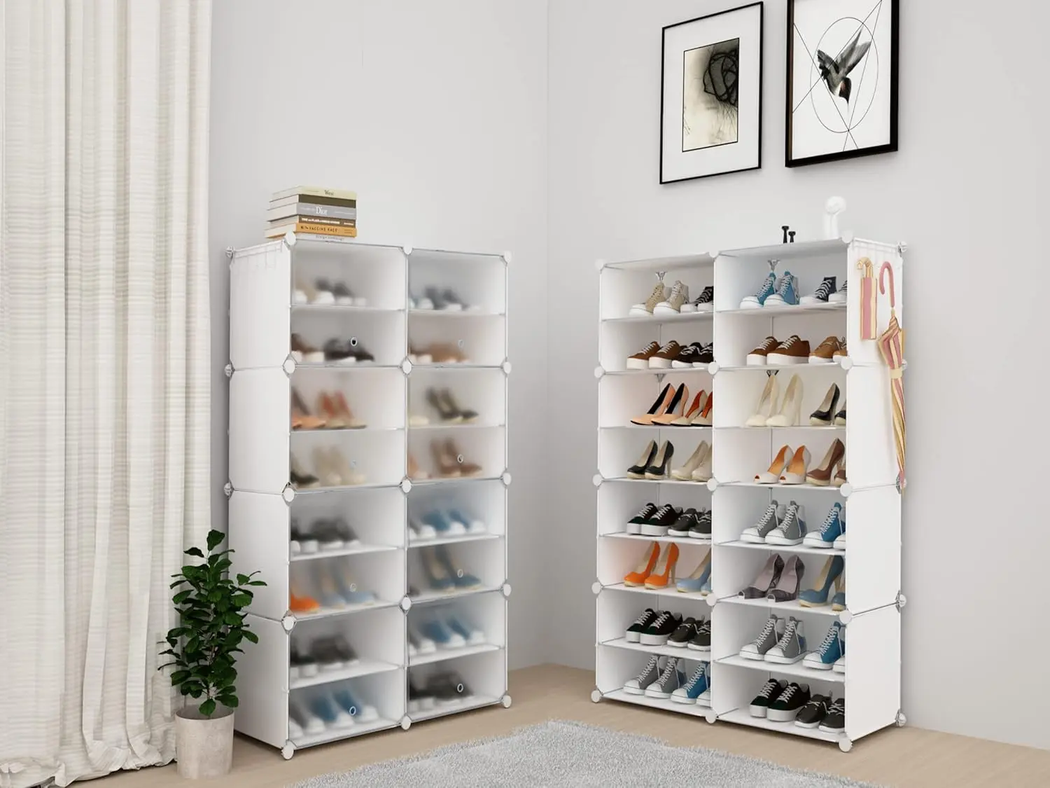 Shoe Storage,32 Pairs Shoe Rack Organizer for Closet Cabinet with Door Shelves for Closet,Entryway,Hallway,Bedroom