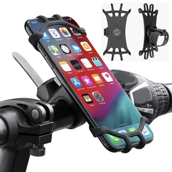 Universal Shockproof Elastic Silicone Mount Phone Holder Riding Cycling Bicycle MTB Bike Motorcycle Phone GPS Support Bracket