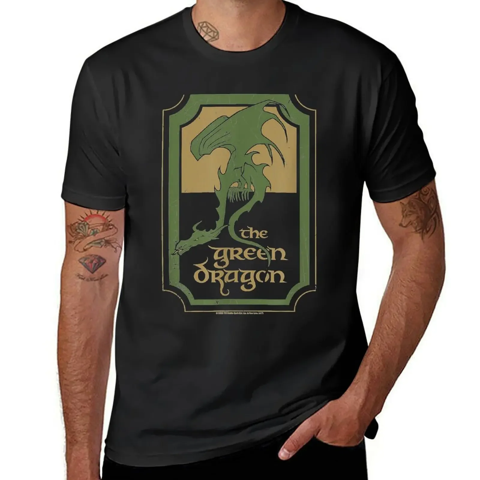 

Lord Rings Green Dragon Tavern T-Shirt plain street wear blacks shirts graphic tees anime shirts men