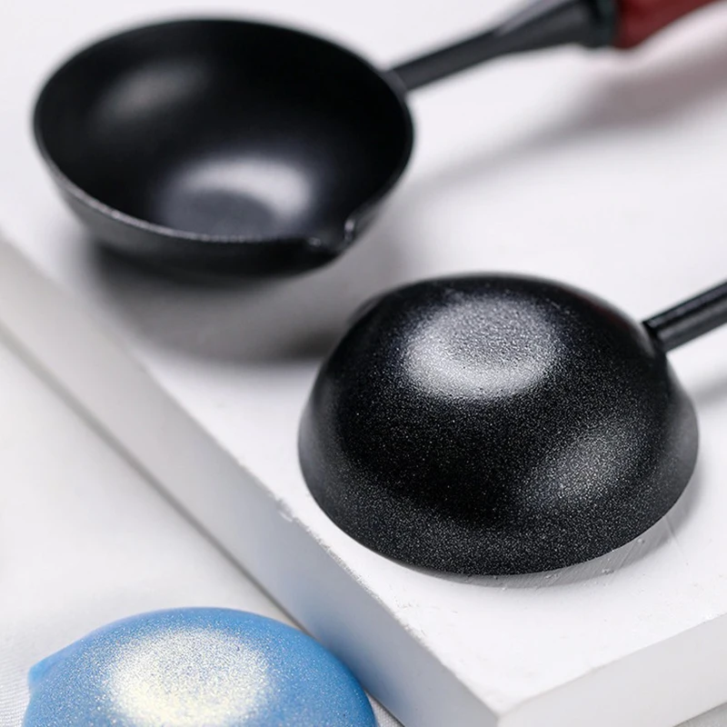 Melting Wax Anti Stick Spoon Firepaint Seal Heating Wax Particle Tool ABS/Wooden Handle Furnace Tool Accessories Stamp Tools