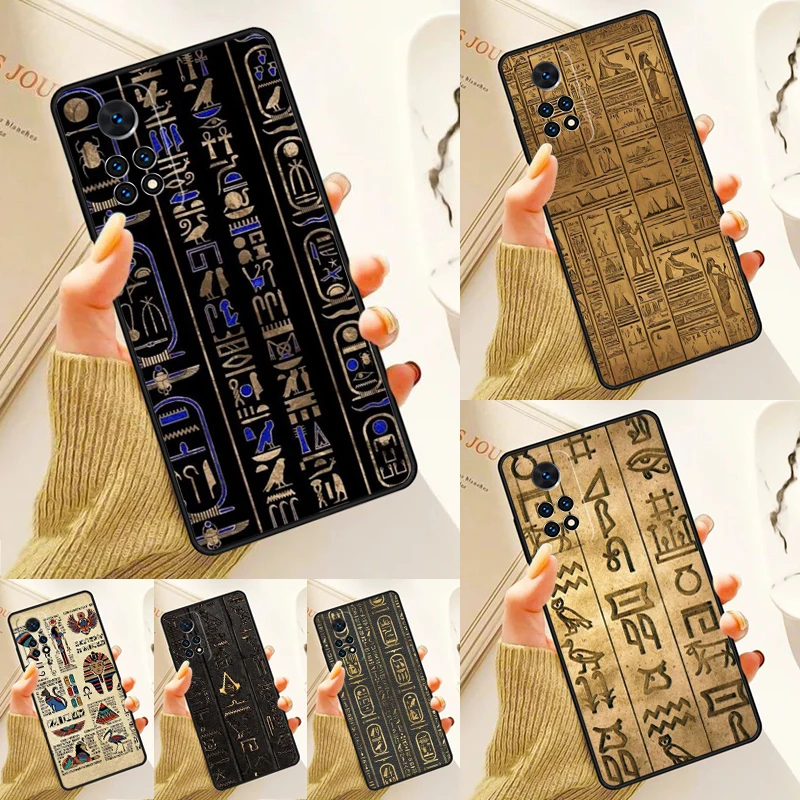 Ancient Egyptian Hieroglyphic Case For Samsung Galaxy S24 Plus S23 S20 S21FE Lite S22 Ultra Note 20 S8 S9 S10 Phone Coque