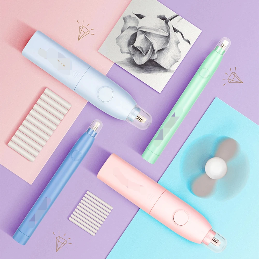 

Регулируемый электрический ластик для рисования эскизов, стирания и письма с резиновыми стержнями, электрическая резиновая ручка, школьный ластик для карандашей T