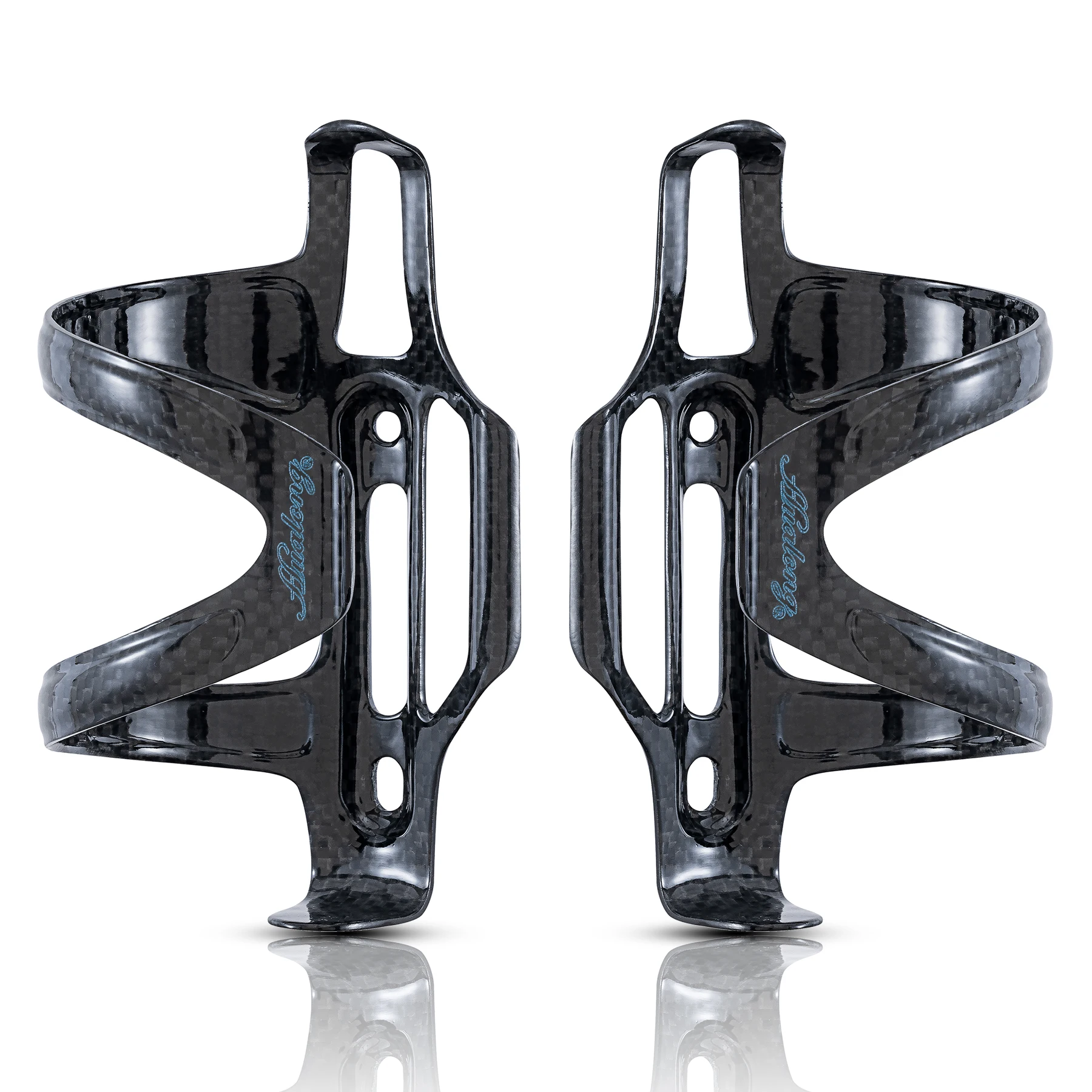 HUALONG Carbon Side Load Bicycle Water Bottle Cage Mountain Road Bike Water Bottle Holder, Matte Black, Weight (22±2g)