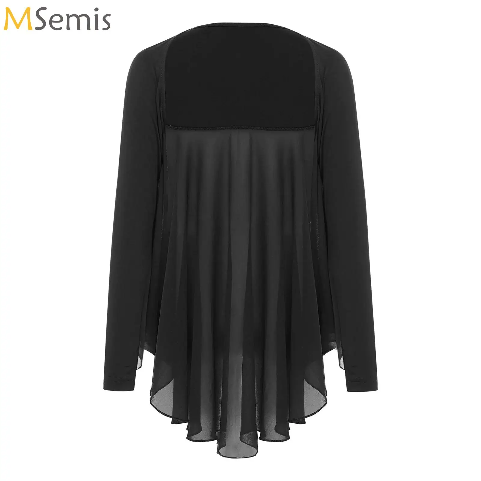 

New Ballroom Dance Competition Dance Top Kid Girl Long Sleeve Practice Dress Modern Dance Shirt Shrug Purple Shawl Waltz Clothes