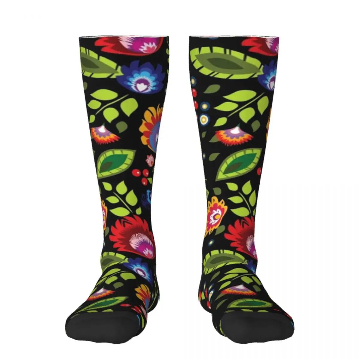 

Polish Folklore - beautiful composition on black Socks kawaii Soccer Man Socks Women's