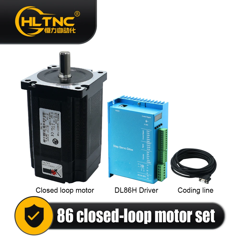 

CNC Motor kit Nema34 86*86 Close Loop Stepper Motor 4.5Nm / 8.5Nm / 12Nm + Digital Display Driver DL86H+ 3M Cable For CNC