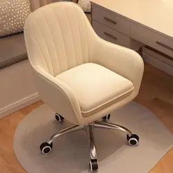 Silla de ordenador con elevador trasero para el hogar, taburete giratorio de ocio, moderno, cómodo, sedentario, Banco de maquillaje para dormitorio, muebles