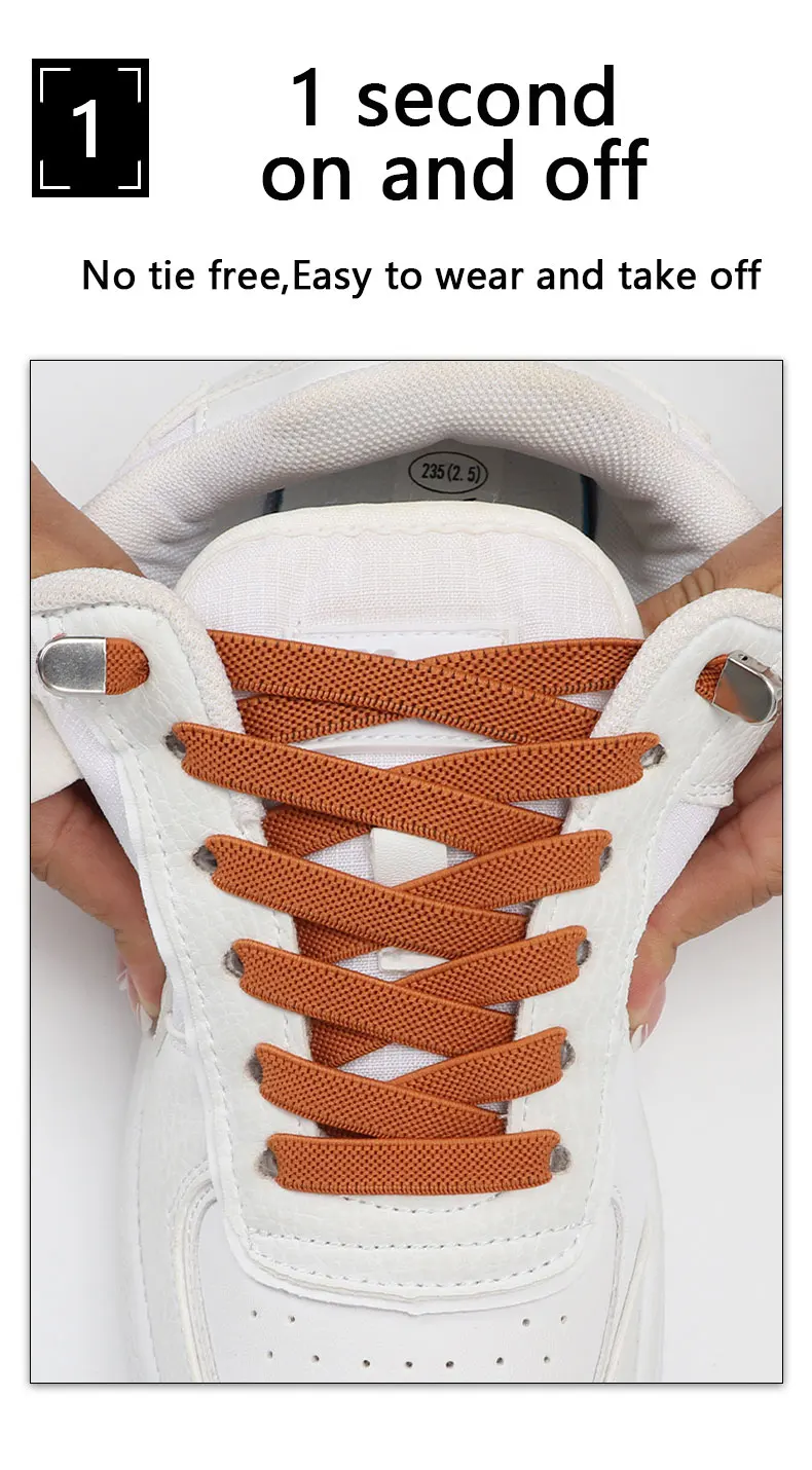 1 Paar neue Schnürsenkel ohne Binden, flache, elastische Schnürsenkel, schnelle und sichere Schnürung, für Kinder und Erwachsene, geeignet für Freizeitschuhe und Sneaker, Schuhzubehör für den Außenbereich. – Detail 3