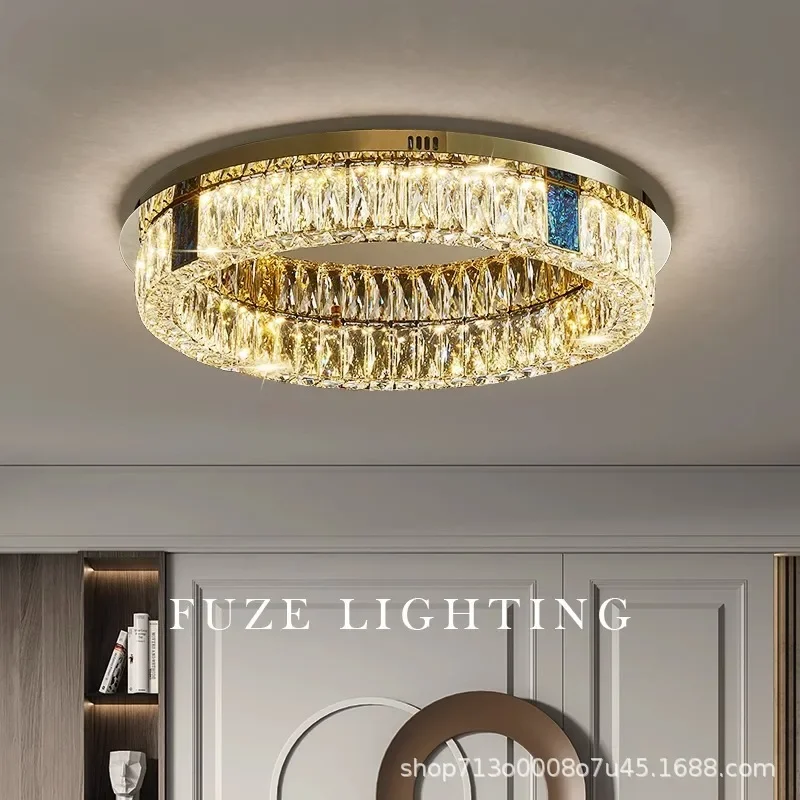 Living room, light luxury, dining room light, villa bedroom, round design, high-end ceiling lamp