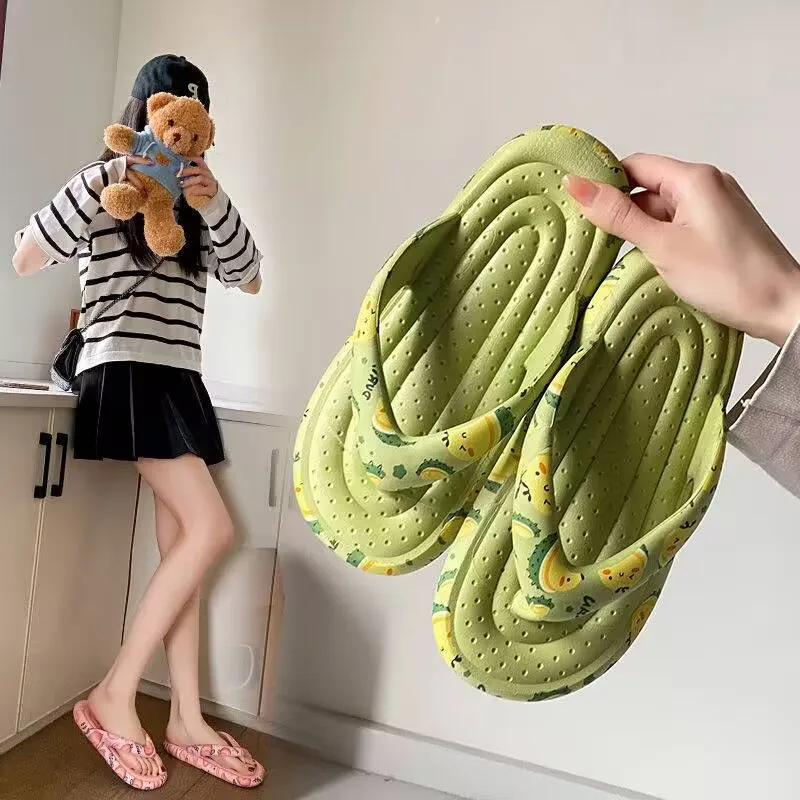 2025 Outdoor Platform Slippers  Women Fashion Lovely Indoor Bathroom Soft Sole Personality Non-Slip Beach Sandals image 4