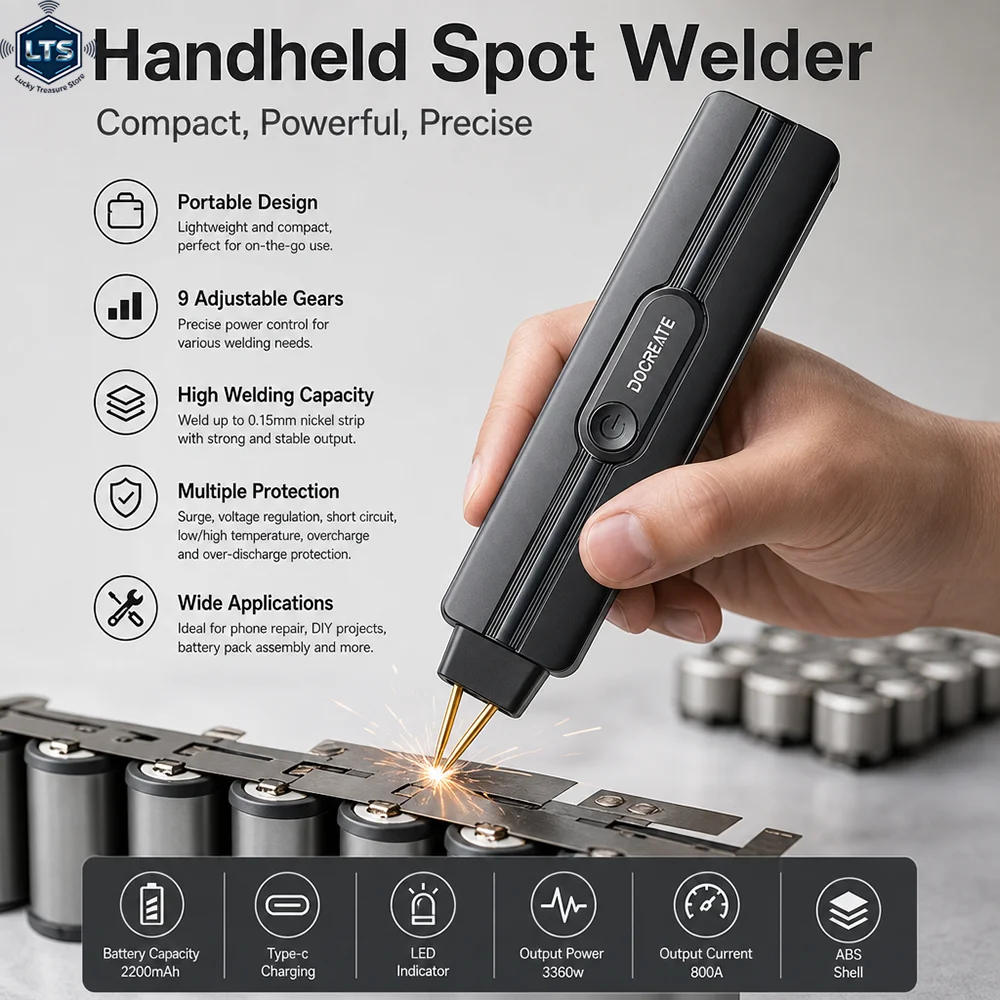 DC 5V Portable Handheld 9-Gears Adjustable Spot Welders 18650 Li-ion Battery DIY Nickel Sheet Belt Kit Spot Welding Machine