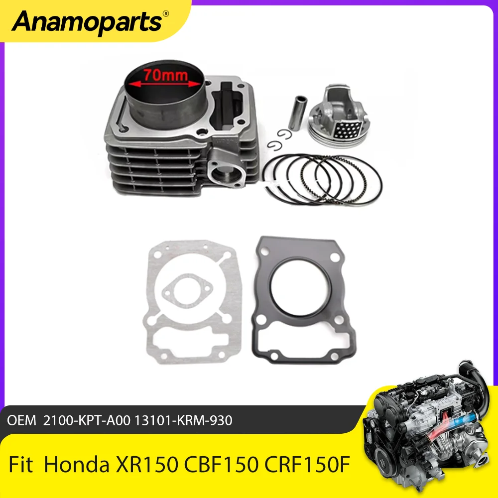 Big Bore 70mm 233cc Cylinder Piston Gasket Kit For Honda XR150 CBF150 CRF150F Upgrade CBF185 CBF200 XR200 CBF233 12100-KPT-A00