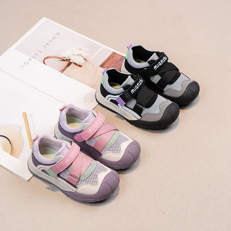 Kids Flat Shoes Mesh Breathable Children Casual Shoes Mesh Breathable 2025 New Children Running Shoes Non-slip Toes Capped Soft