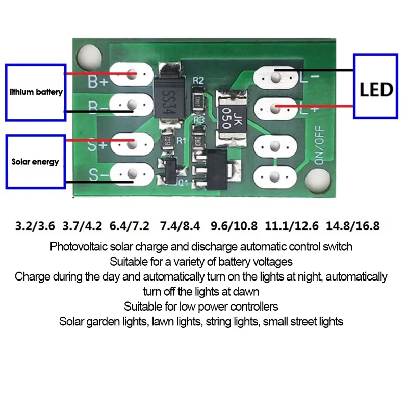 Solar Generator Charge Controller Auto Light Control Circuit Switch Lithium Battery Charging Board diy Courtyard Street Lamp