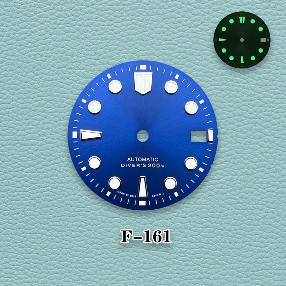 Logotipo S de alta calidad, esfera de buceo NH35 de 28,5mm, luminosa verde para reloj de movimiento NH35 NH36, accesorios de modificación, piezas de reparación