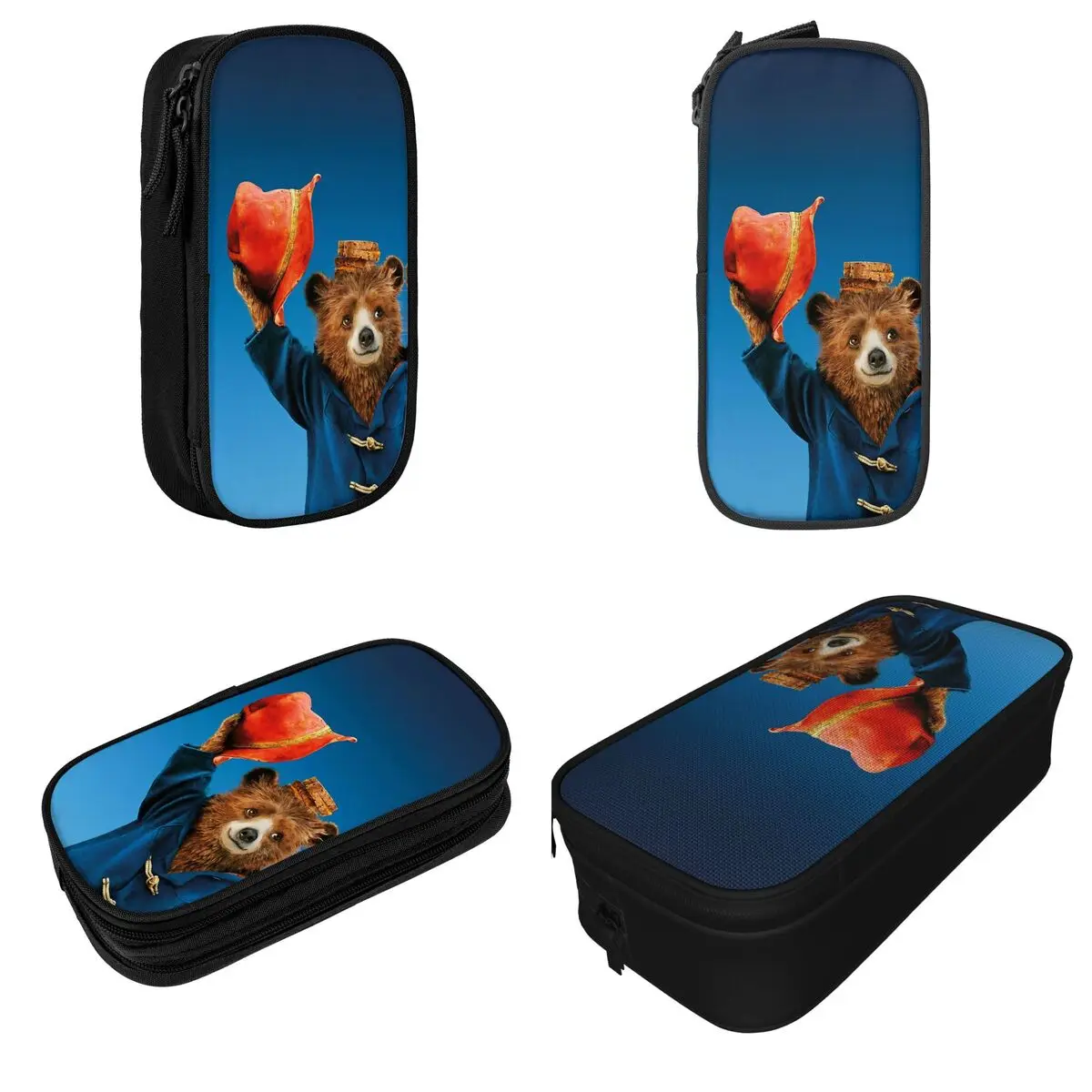 Britain Paddington Brown Bear Pencil Cases Movie Pencilcases Pen Holder Kids Large Storage Bags Student School Zipper Stationery