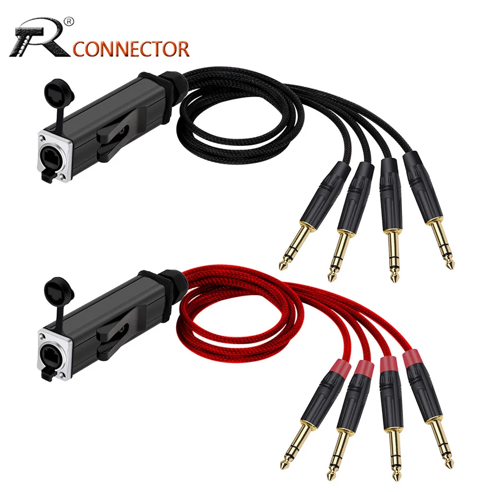 conversor para canais polegadas trs macho contato banhado a ouro audio instrumento musical rede cabo extensor divisor rj45 cat5 01