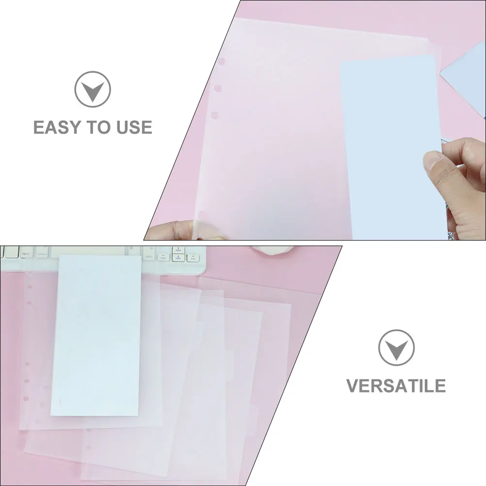 

Binder Budget Inserts Reusable Pocket Portable Multi-Use Replaceable Pp Material Business Card Storage Divider For Office