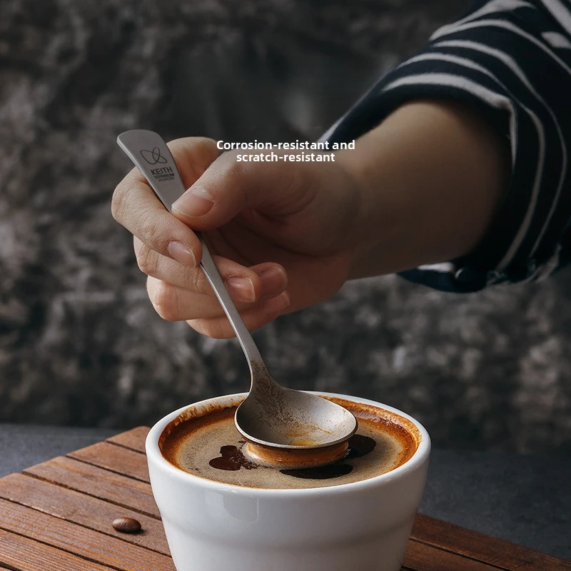 

Ложка для кофе KEITH из титана 8 мл - профессиональный инструмент для дегустации и измерения бариста, пищевой, без запаха, легкий