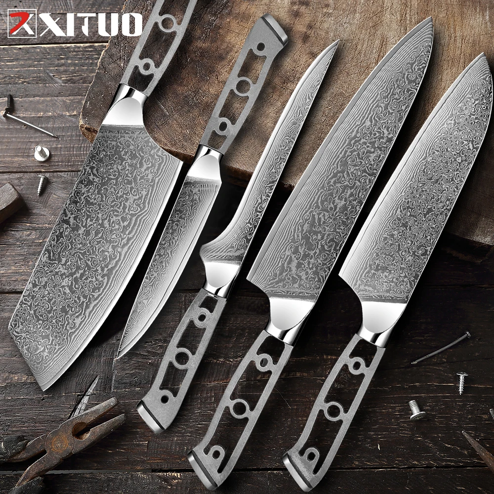 XITUO Knife Blade Blank Damascus Steel Multiple knife types Handmade DIY Knife Blank Sharp Kitchen knife For Knife Making