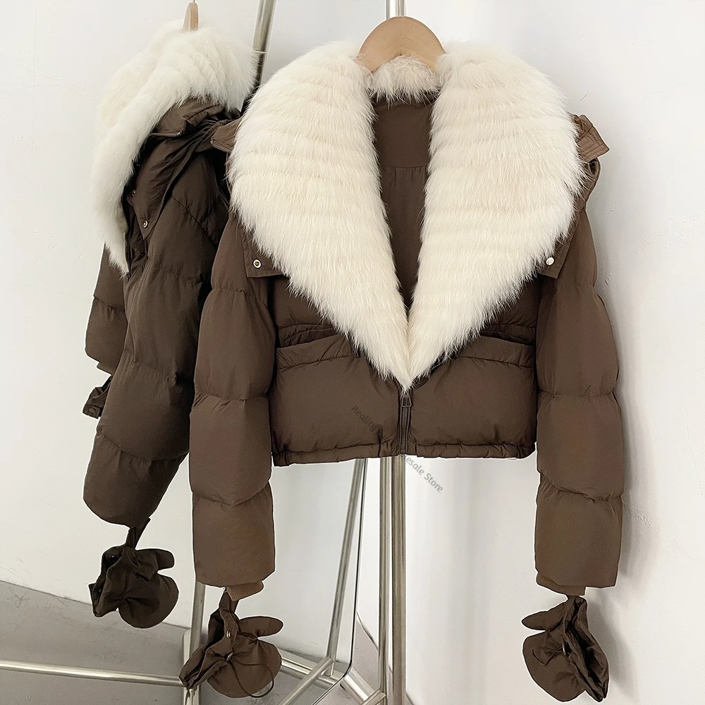 Oversized Real Fur Coats Woman Waist Length Fur Coat Zipper Closure Women's Winter Jackets Cold Weather for Casual Luxury Wear