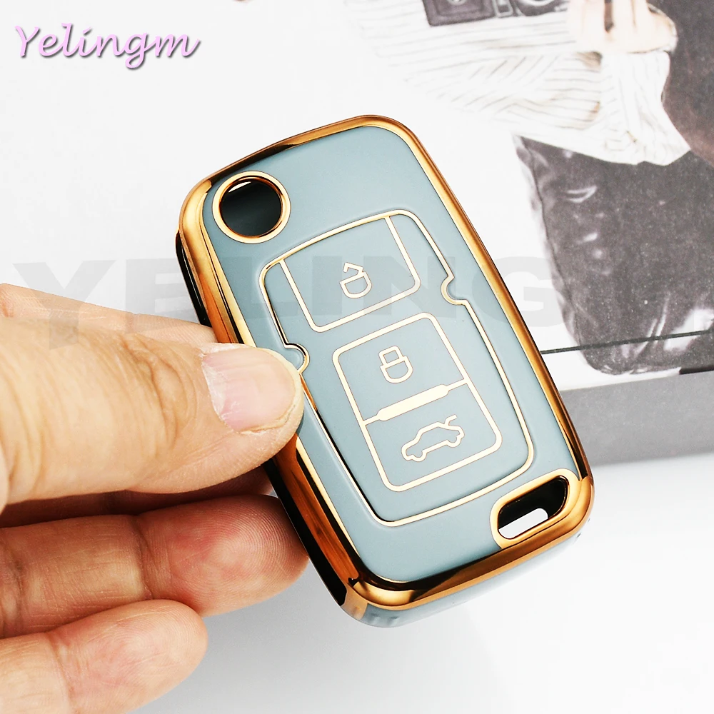3 Button Folding Remote Car Key Case Cover for Geely Emgrand EU 7 EC7 EC715 EC718 EC7-RV EC715 EC718-RV GC5 GC6 EC8 SL Keychain view 6