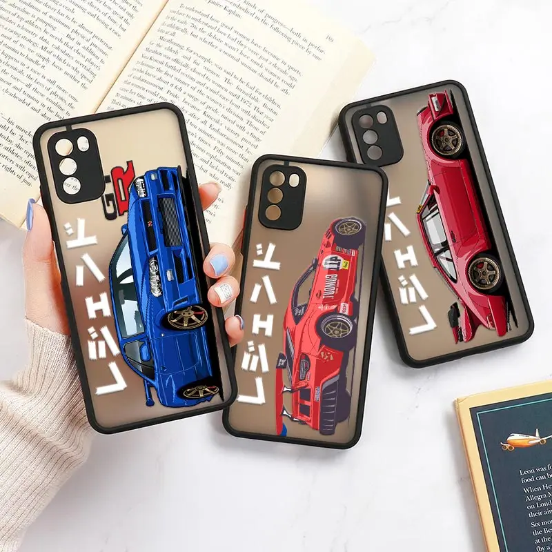 Cartoon Tokyo JDM Drift Sports Car Mi 11 Lite 5G NE Cases For Xiaomi 11 11T 12 9 10 Lite Poco X3 NFC F3 M3 M4 X4 Pro Matte Cover