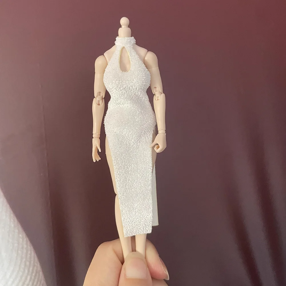 1/12 Figma Mehrfarbiges Qipao rückenfreies enges Kleid Cheongsam Abendkleid Modell passend für 6" weibliche Soldat Actionfigur Gynoid Puppe