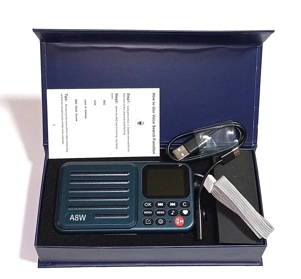 In Stock!  A8W Portable Internet Radio (GLOBAL VERSION) WIFI 4G FM Receiver Micro-SD Card Slot Digital Pocket