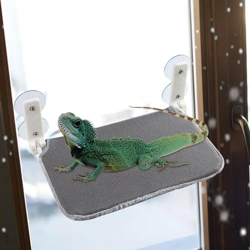 Reptile Window Perch Foldable Suction Cup Hammock Reusable Lizard Bed Breathable Chameleon Perch For Resting Sleeping Playing