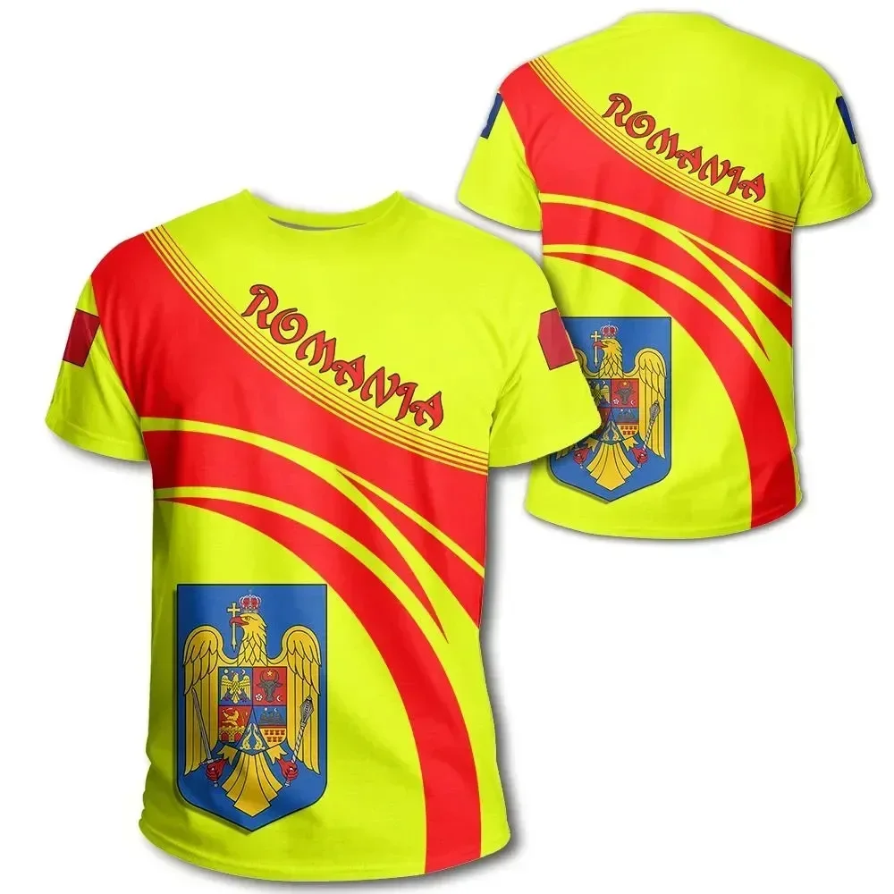 

Romania Football Jersey Romanian Flag Graphic T Shirts for Men Gym Sports Tee Shirts 3D Soccer Club Team T-shirt Women Clothing
